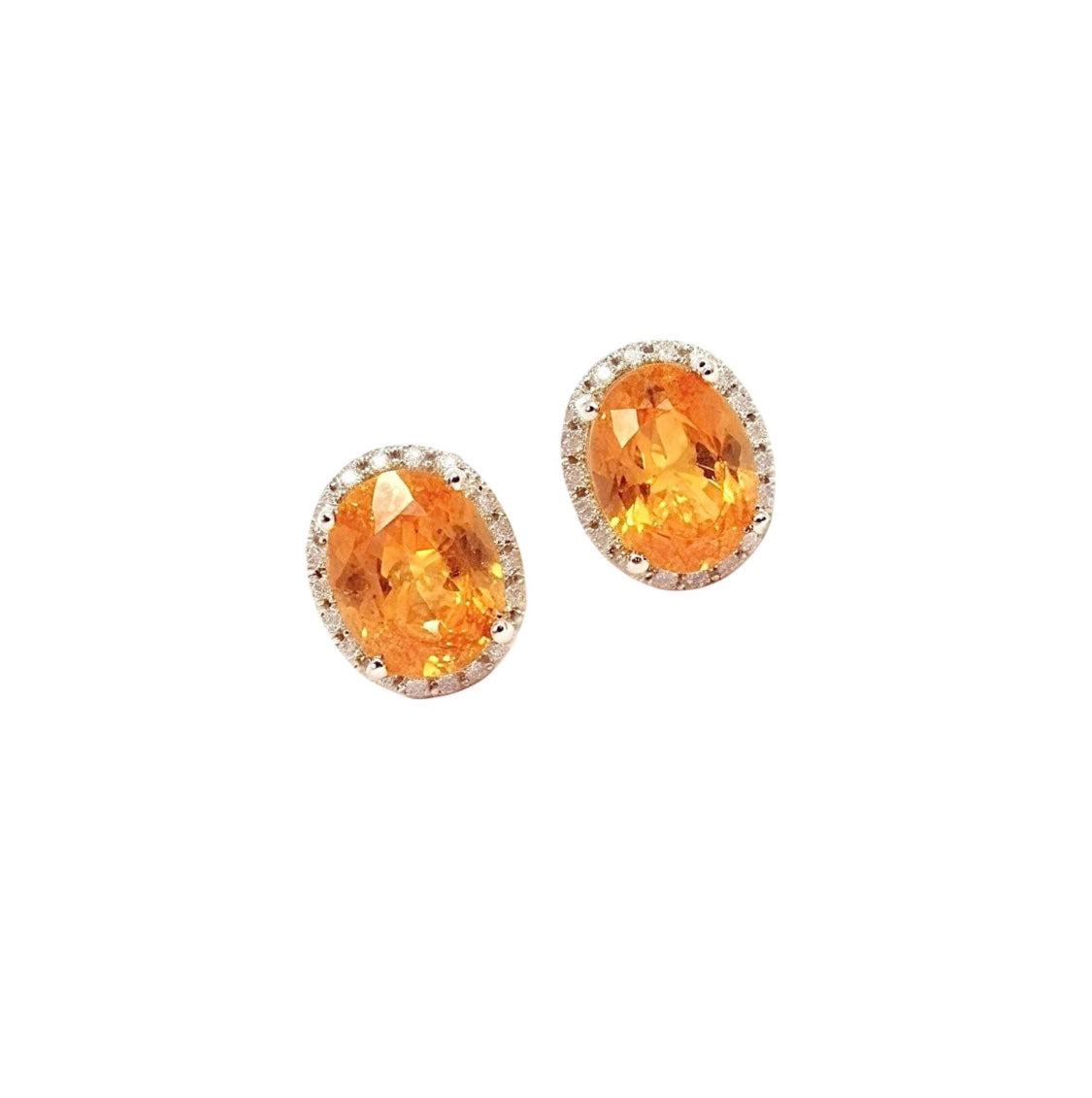 Natural Sapphire Diamond Stud Earrings 14k W Gold 4.98 TCW Certified $4,950 121266