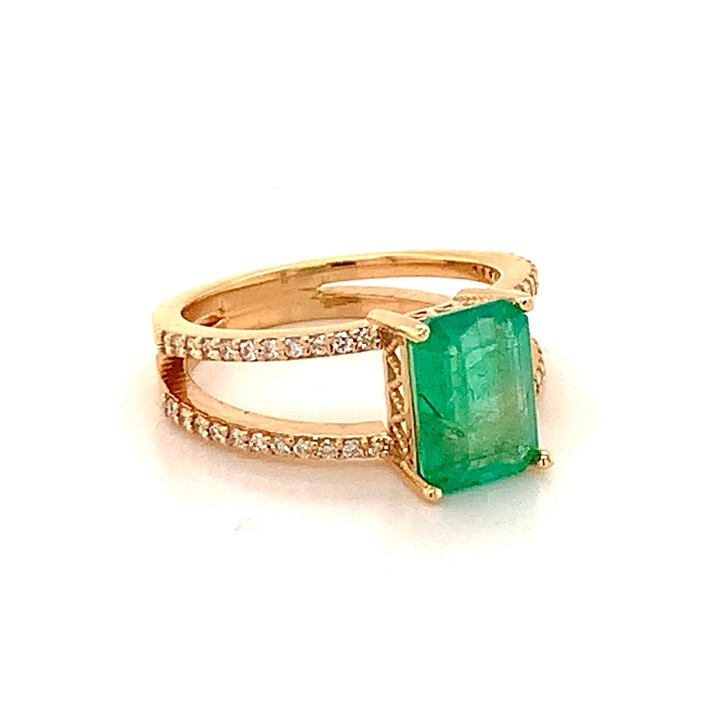 Natural Emerald Diamond Ring 14k Gold 2.32 TCW Size 7 Certified $5,950 111874