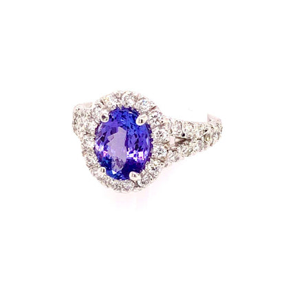 Tanzanite Diamond Ring 14 kt 2.65 tcw Certified $3,950 013305 - Certified Fine Jewelry