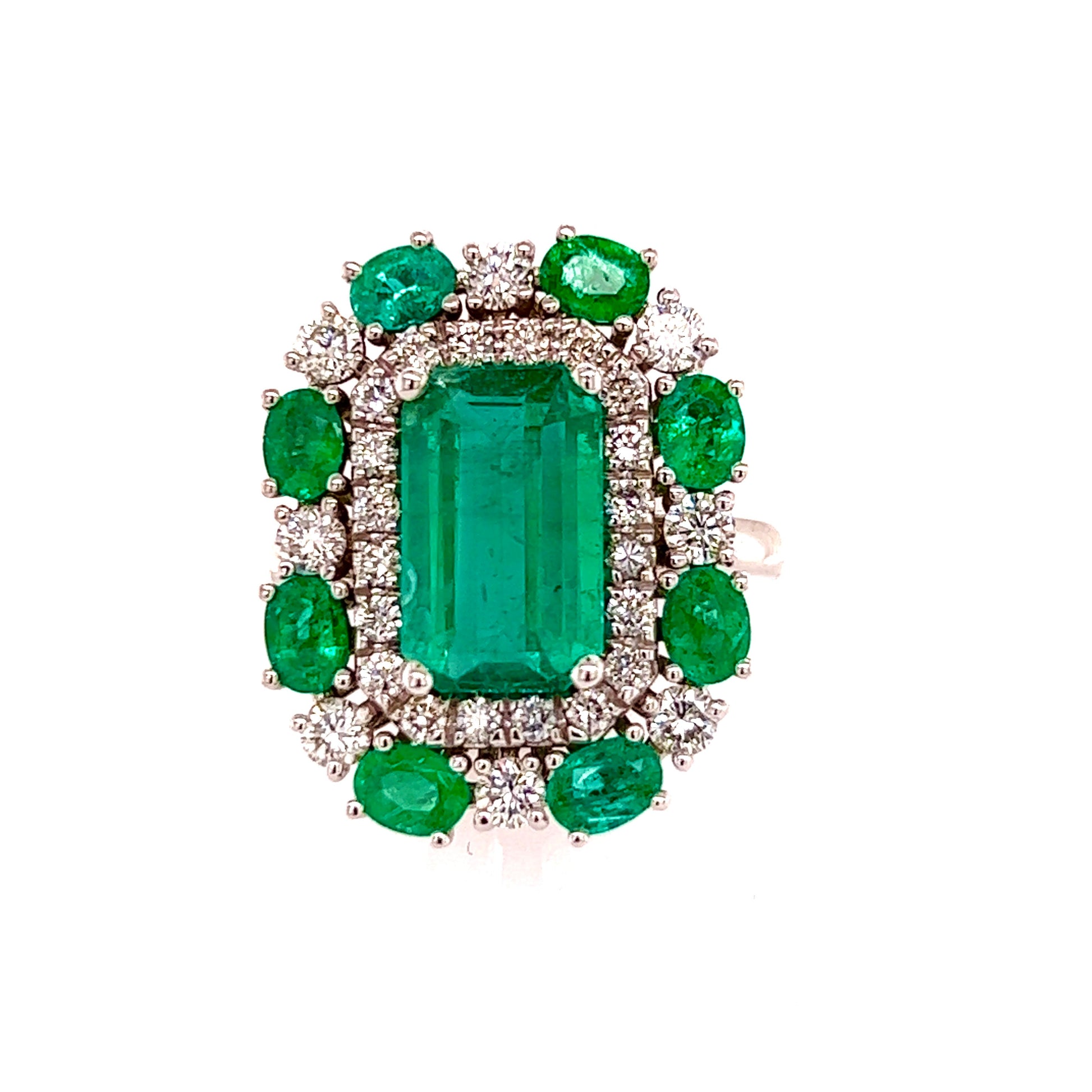 Natural Emerald Diamond Ring 6.5 14k Gold 4.52 TCW GIA Certified $12,950 210738 - Certified Fine Jewelry
