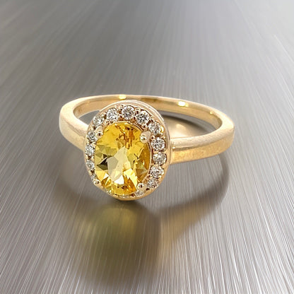 Natural Citrine Diamond Ring 6.5 14k Yellow Gold 1.74 TCW Certified $2,950 310633