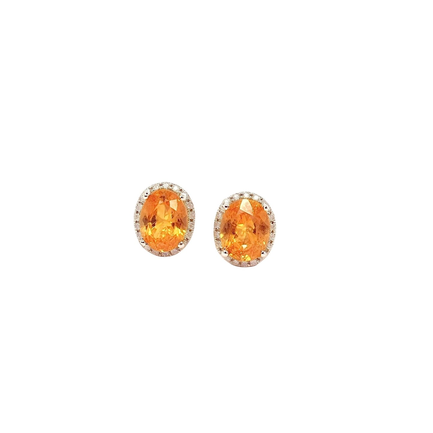 Natural Sapphire Diamond Stud Earrings 14k W Gold 4.98 TCW Certified $4,950 121266