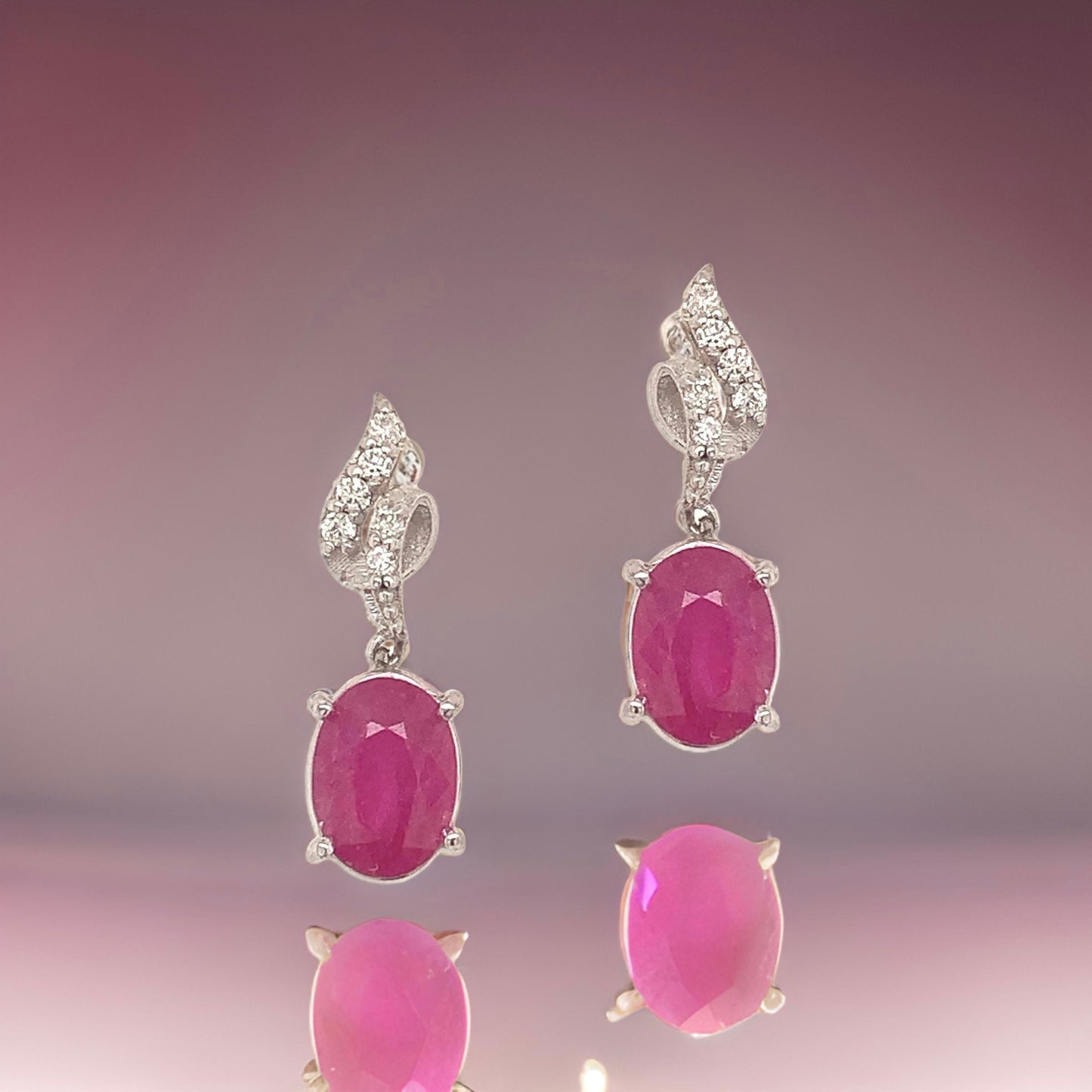 Natural Ruby Diamond Earrings 14k Gold 1.55 TCW Certified $3,050 018663