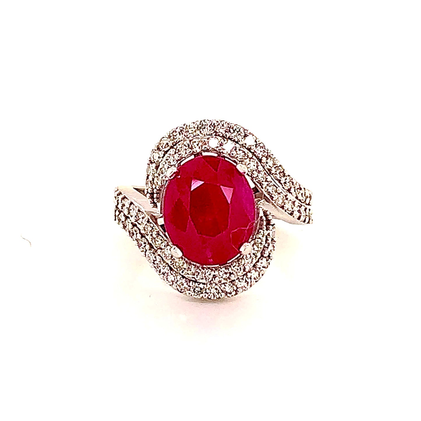 Natural Ruby Diamond Ring 14k Gold 6.32 TCW Size 6.5 GIA Certified $6,975 111872