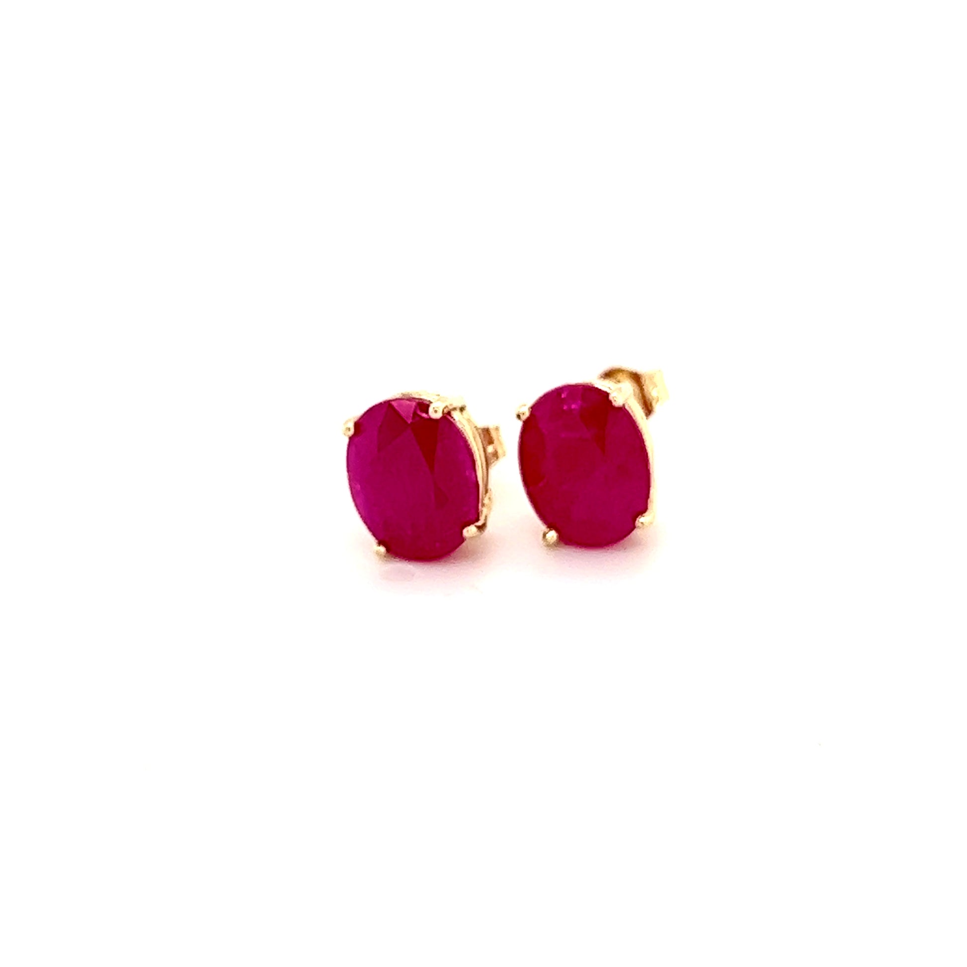 Natural Ruby Stud Earrings 14k Gold 6.75 TCW Certified $3,790 210751 - Certified Fine Jewelry