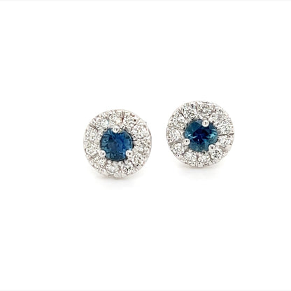 Natural Sapphire Diamond Stud Earrings 14k Gold 1.09 TCW Certified $3,950 216098