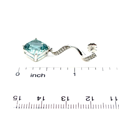 Natural Aquamarine Diamond Earrings 14k Gold 8.15 TCW Certified $4,950 111528