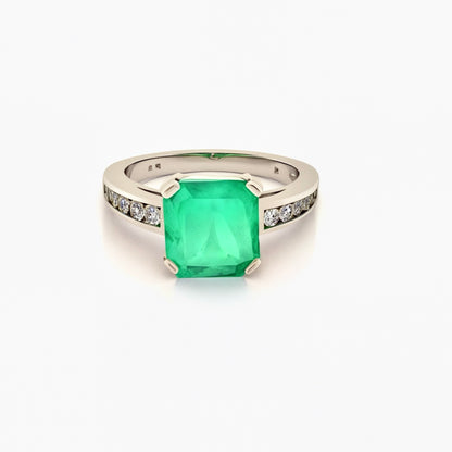 Diamond Emerald Ring 14k Gold 2.55 TCW Women Certified $3,800 912292