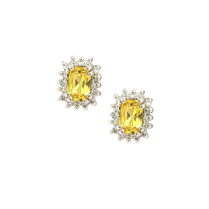 Natural Sapphire Diamond Stud Earrings 14k W Gold 1.71 TCW Certified $2950 121262