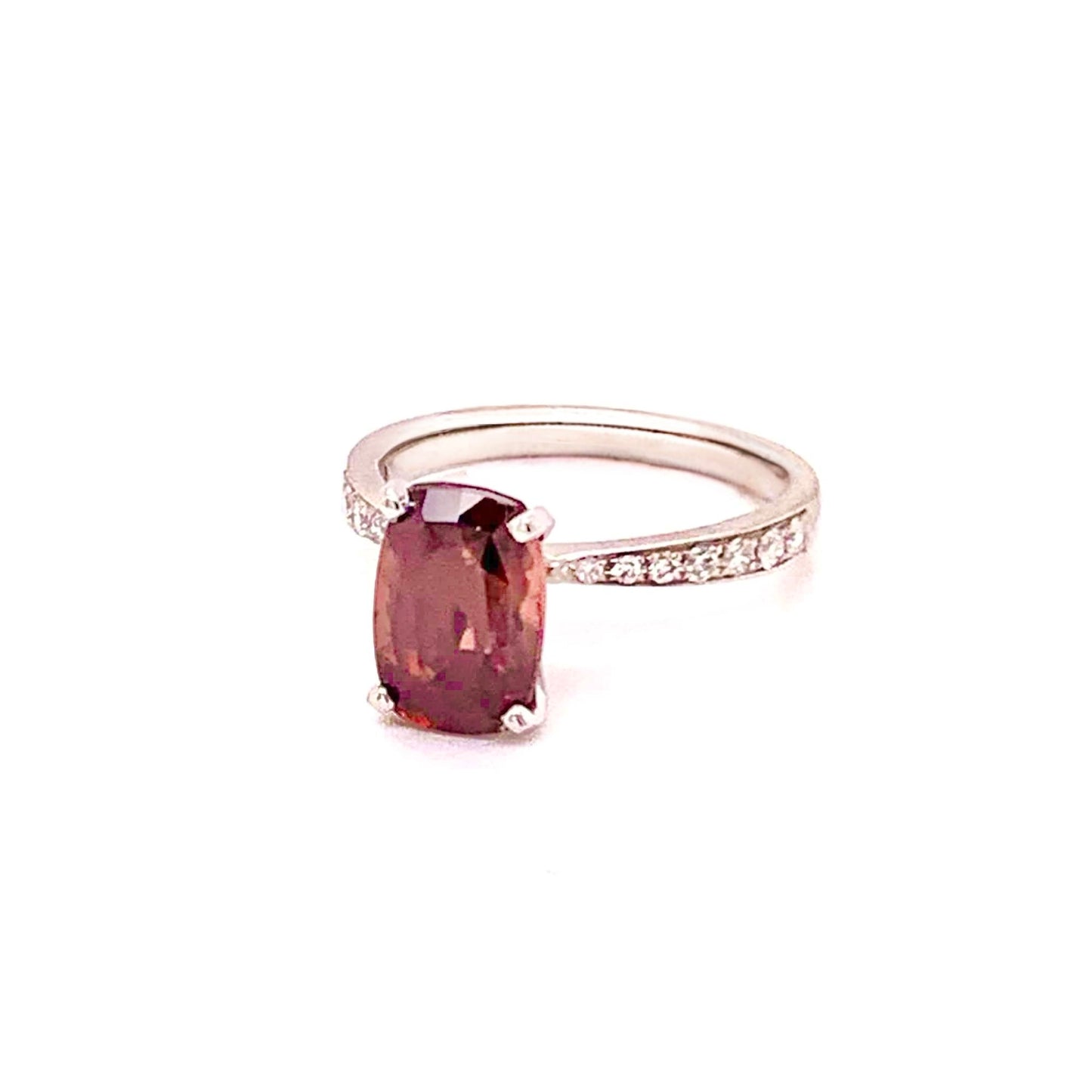 Diamond Tourmaline Rubellite Ring 6.75 18k Gold 4.01 tcw Women Certified $2,950 910746