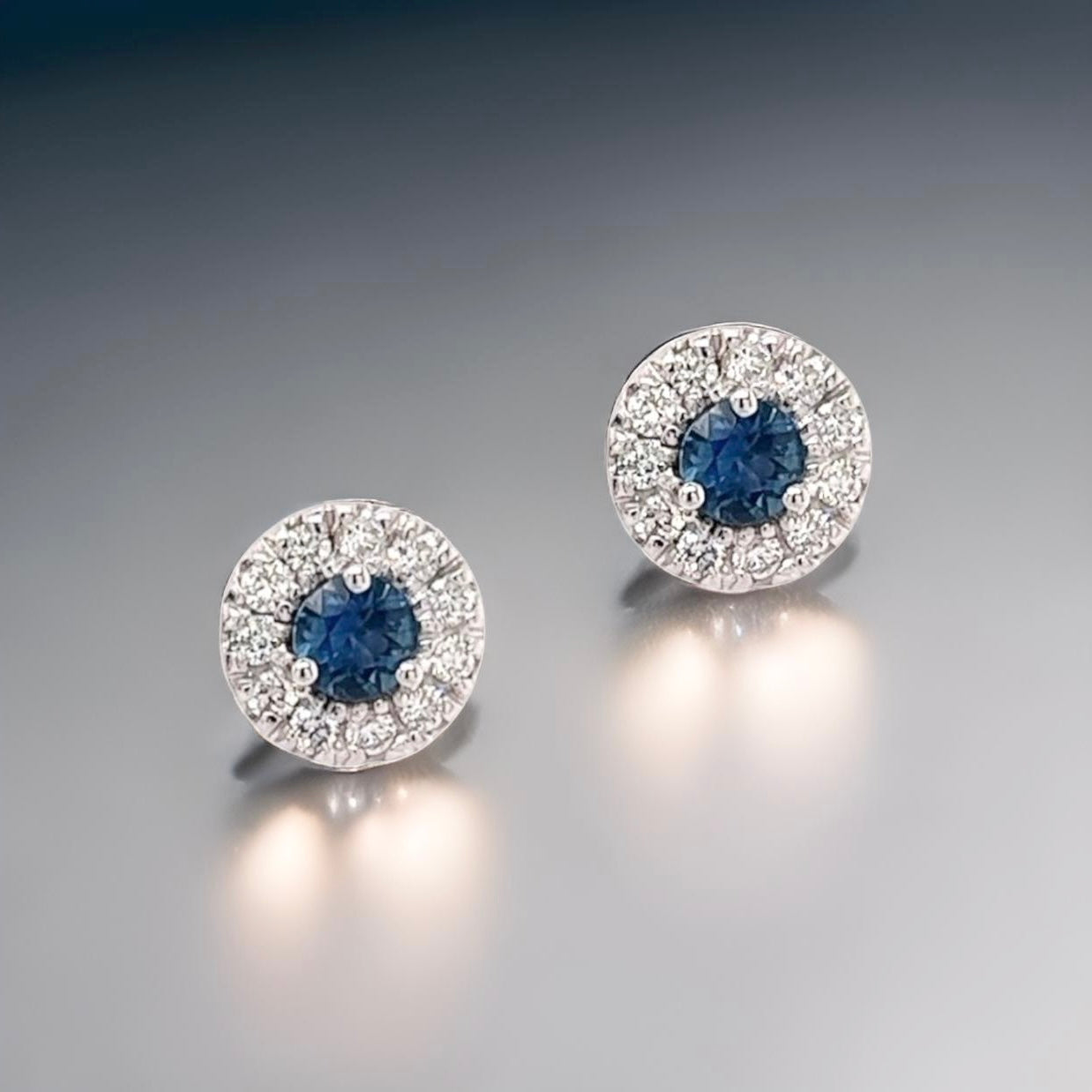 Natural Sapphire Diamond Stud Earrings 14k Gold 1.09 TCW Certified $3,950 216098