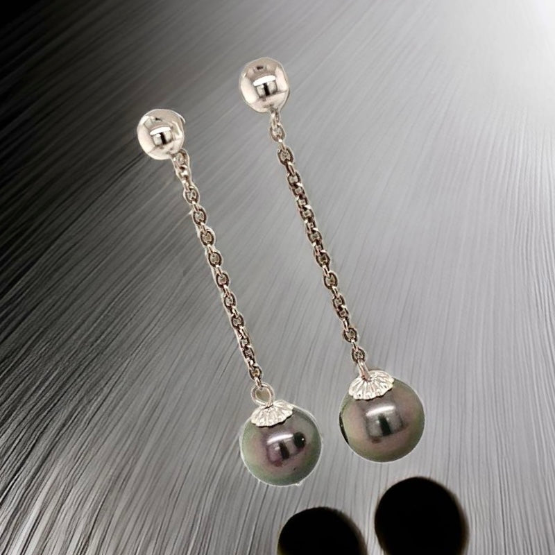 Tahitian Pearl 14k Gold Earrings Certified $899 013380