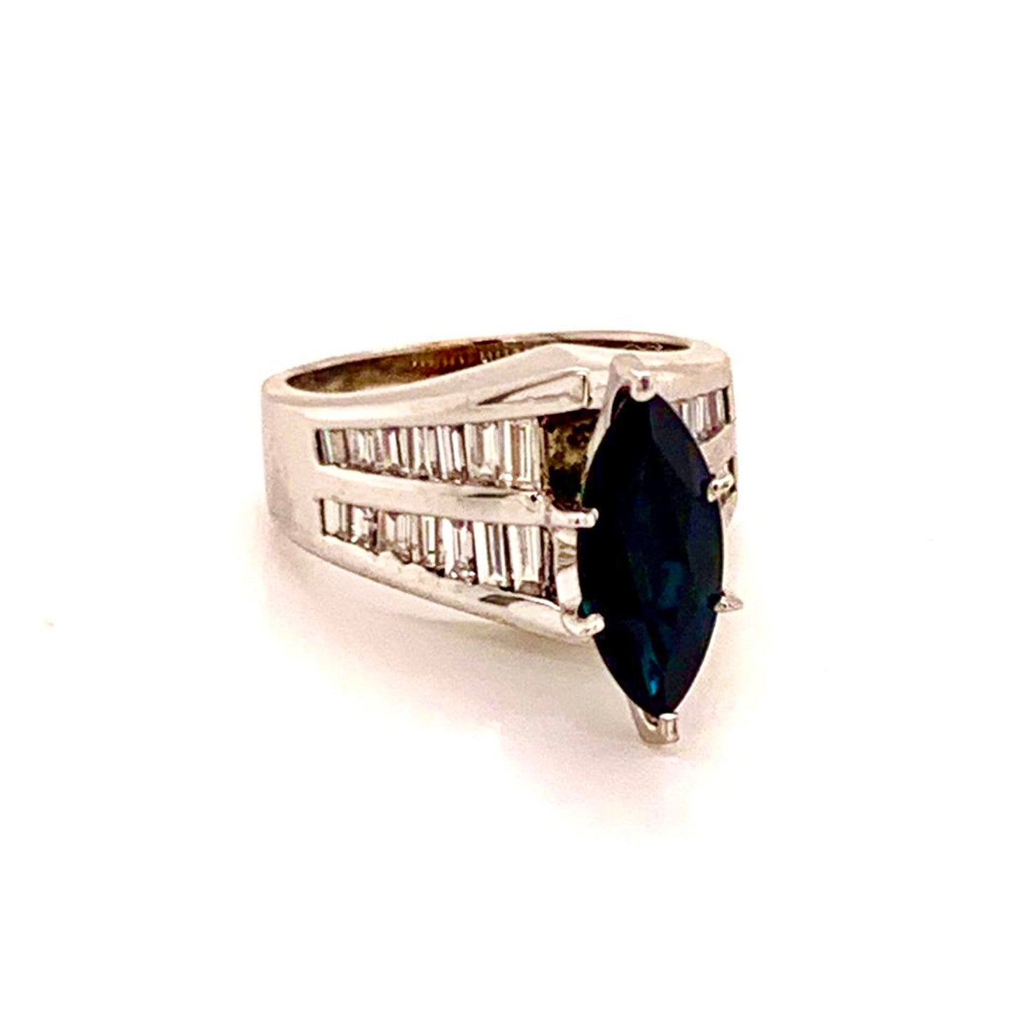 Diamond Sapphire Ring 14k Gold 2.60 TCW Women Certified $3,700 911204 - Certified Fine Jewelry