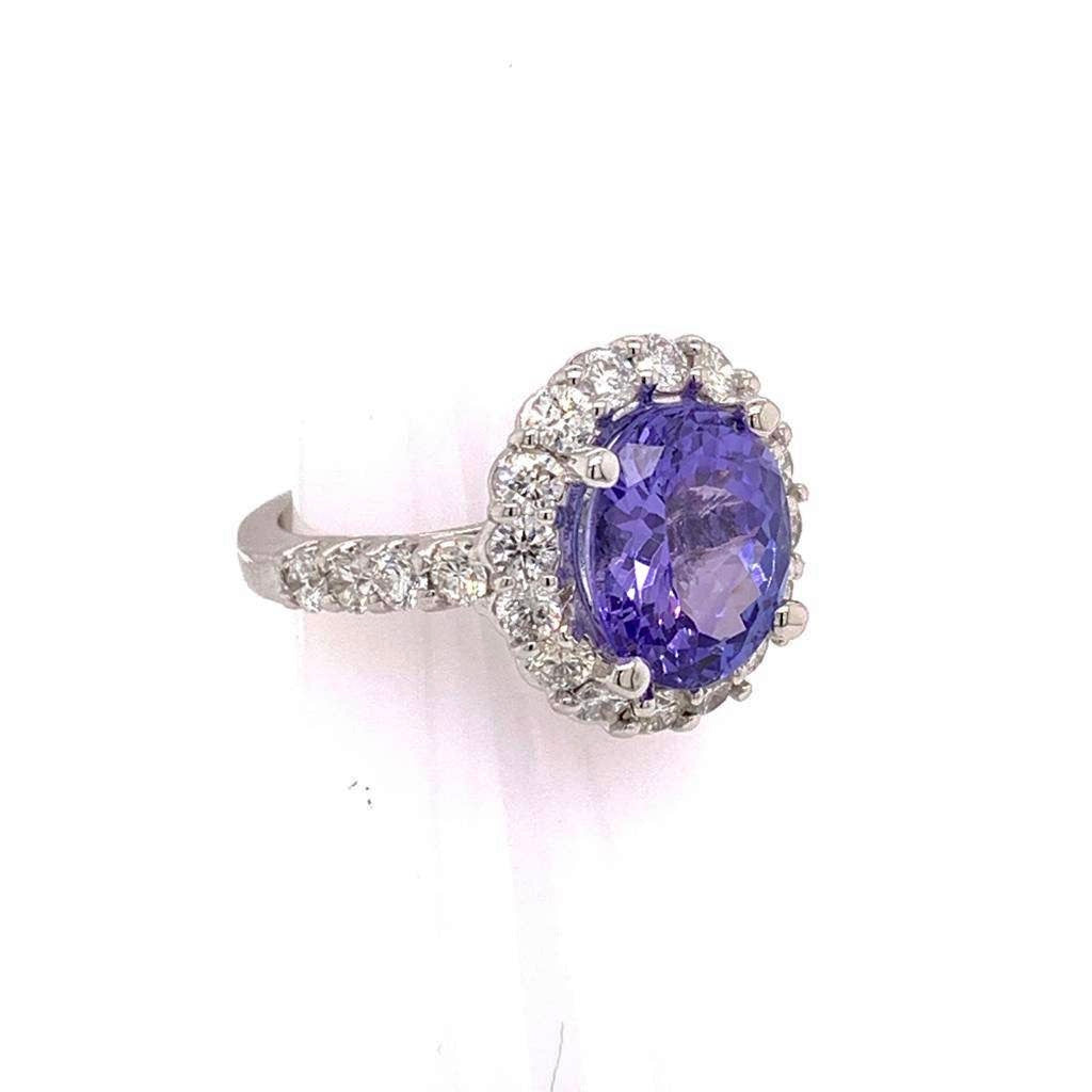 Tanzanite Diamond Ring 14 kt 5.30 TCW Certified $6,950 013306