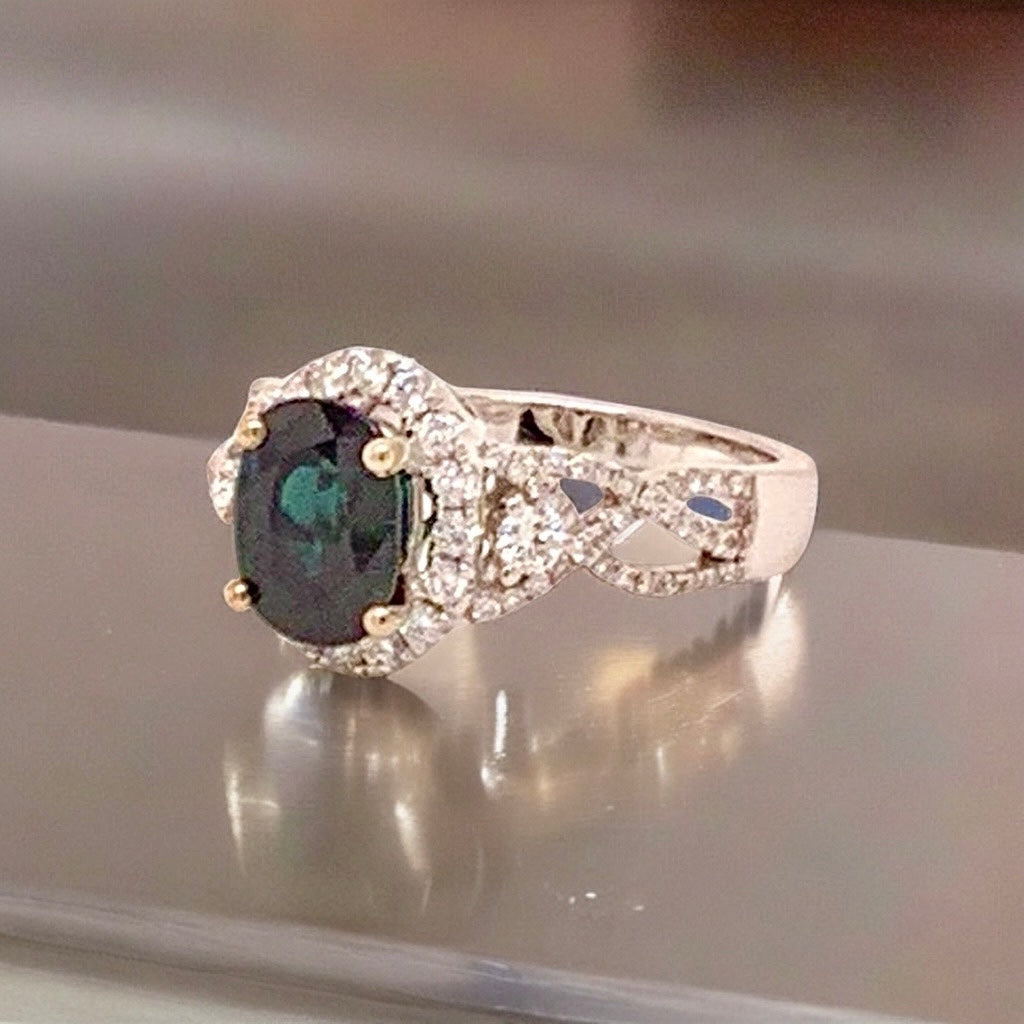 Natural Sapphire Diamond Ring Size 6.5 18k Gold 2.62 TCW Women Certified $2,950 821732 - Certified Fine Jewelry