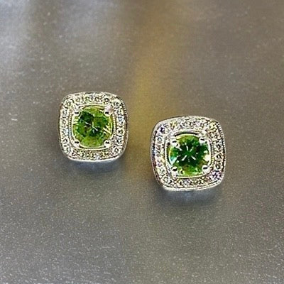 Diamond Sapphire Earrings 18k Gold 1.50 TCW Certified $2,950 921513