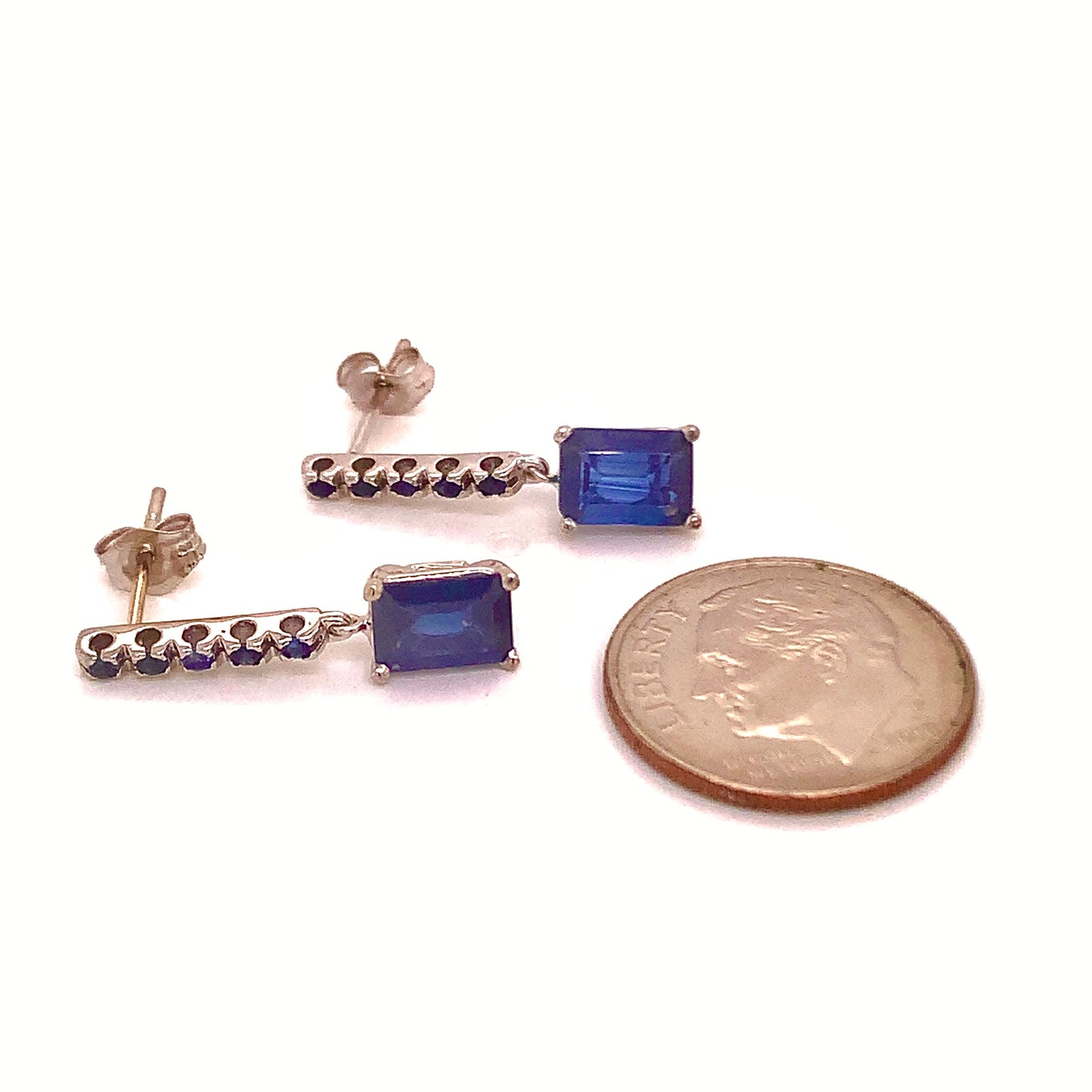 Natural Sapphire Dangle Earrings 14k Gold 2.01 TCW Certified $3,950 018682