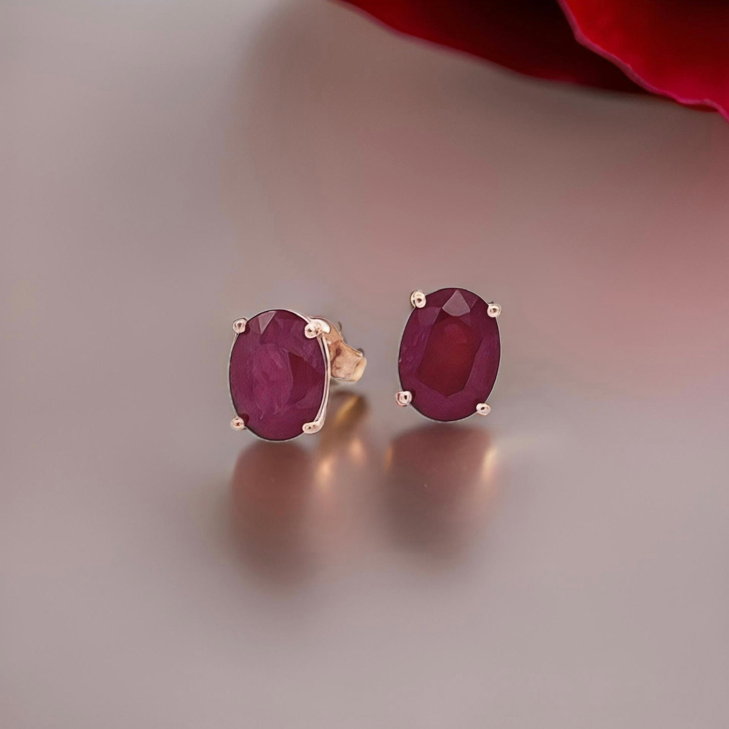 Natural Ruby Stud Earrings 14k White Gold 3.0 TCW Certified $1,390 311042