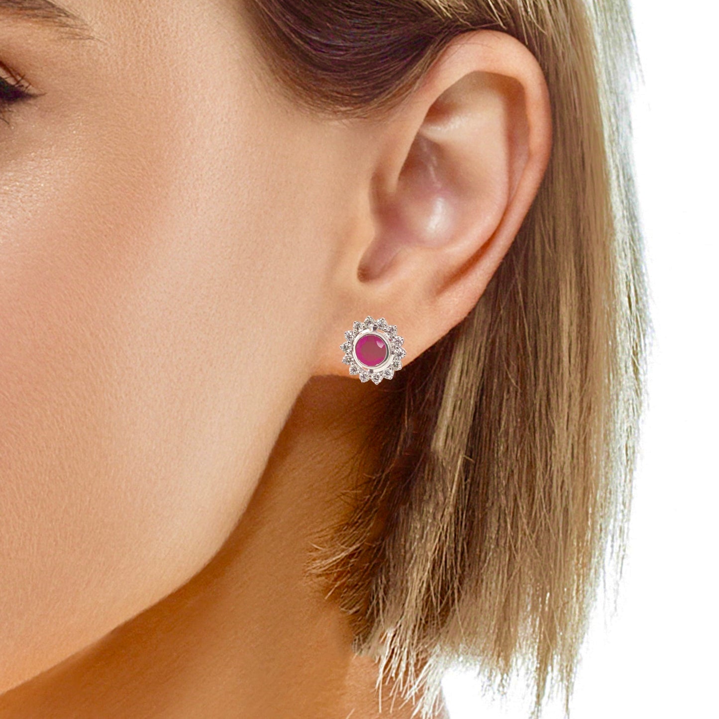 Diamond Ruby Earrings 14k Gold 2.07 TCW Certified $5,250 018670