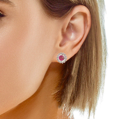Diamond Ruby Earrings 14k Gold 2.07 TCW Certified $5,250 018670 - Certified Fine Jewelry