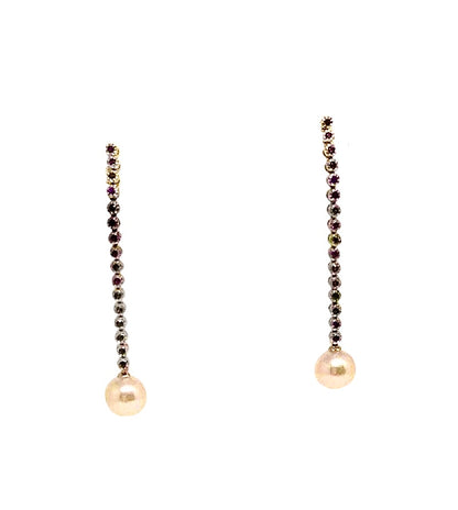 Large Akoya Pearl Sapphire Earrings 14k Gold 8.7 mm Certified $3,450 816594 - Certified Fine Jewelry
