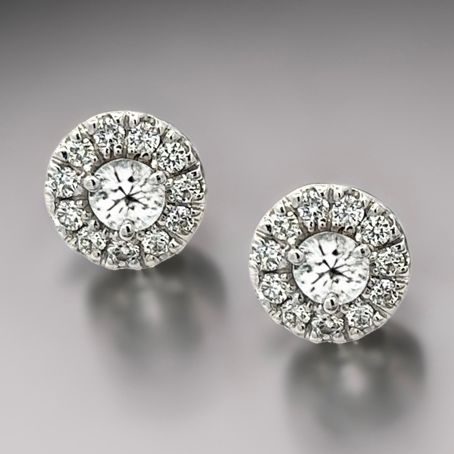 Natural White Sapphire Diamond Stud Earrings 14k W Gold 1.26 TCW Certified $3,050 216093