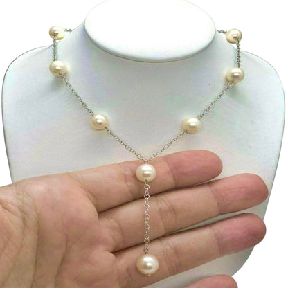 Akoya Pearl Necklace 9-9.5 mm 14k Gold 21" Women Certified $2,950 721468