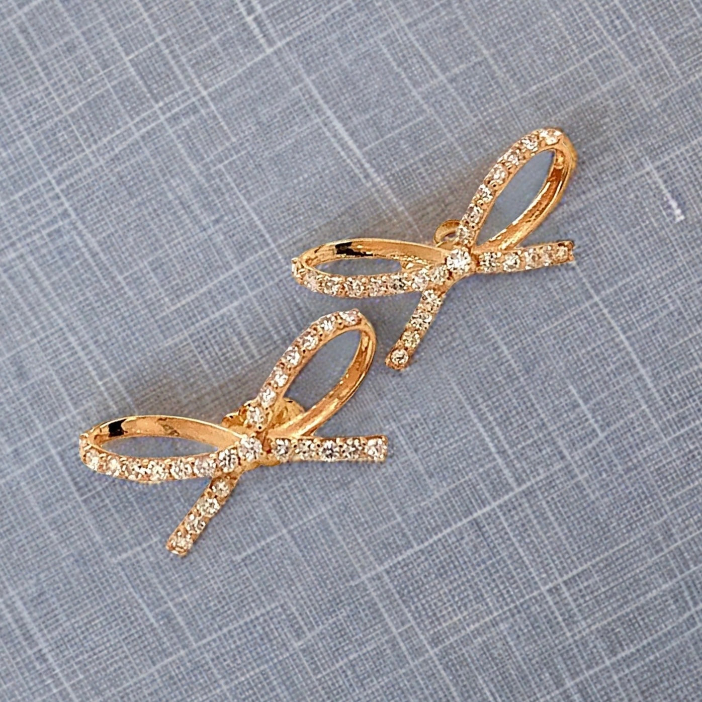 Diamond Bow Stud Earrings 14k Gold 0.5 TCW Certified $3,950 111897