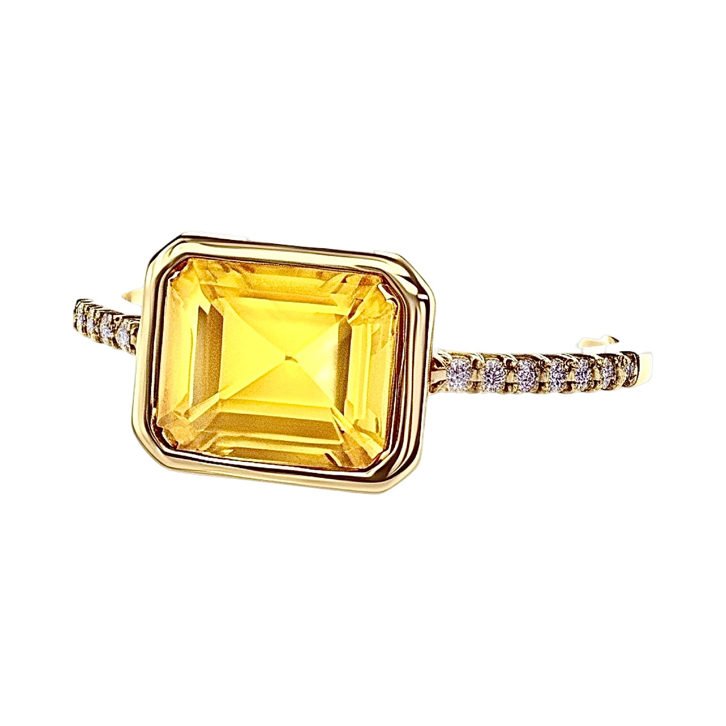 Natural Citrine Diamond Ring 6.5 14k Yellow Gold 2.45 TCW Certified $2,650 221295