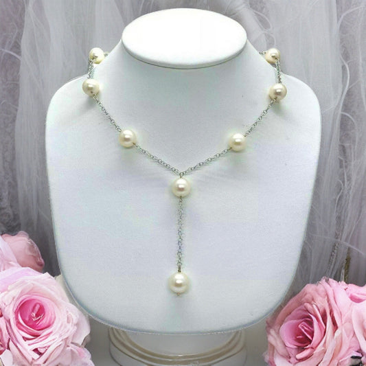 Akoya Pearl Necklace 9-9.5 mm 14k Gold 21" Women Certified $2,950 721468