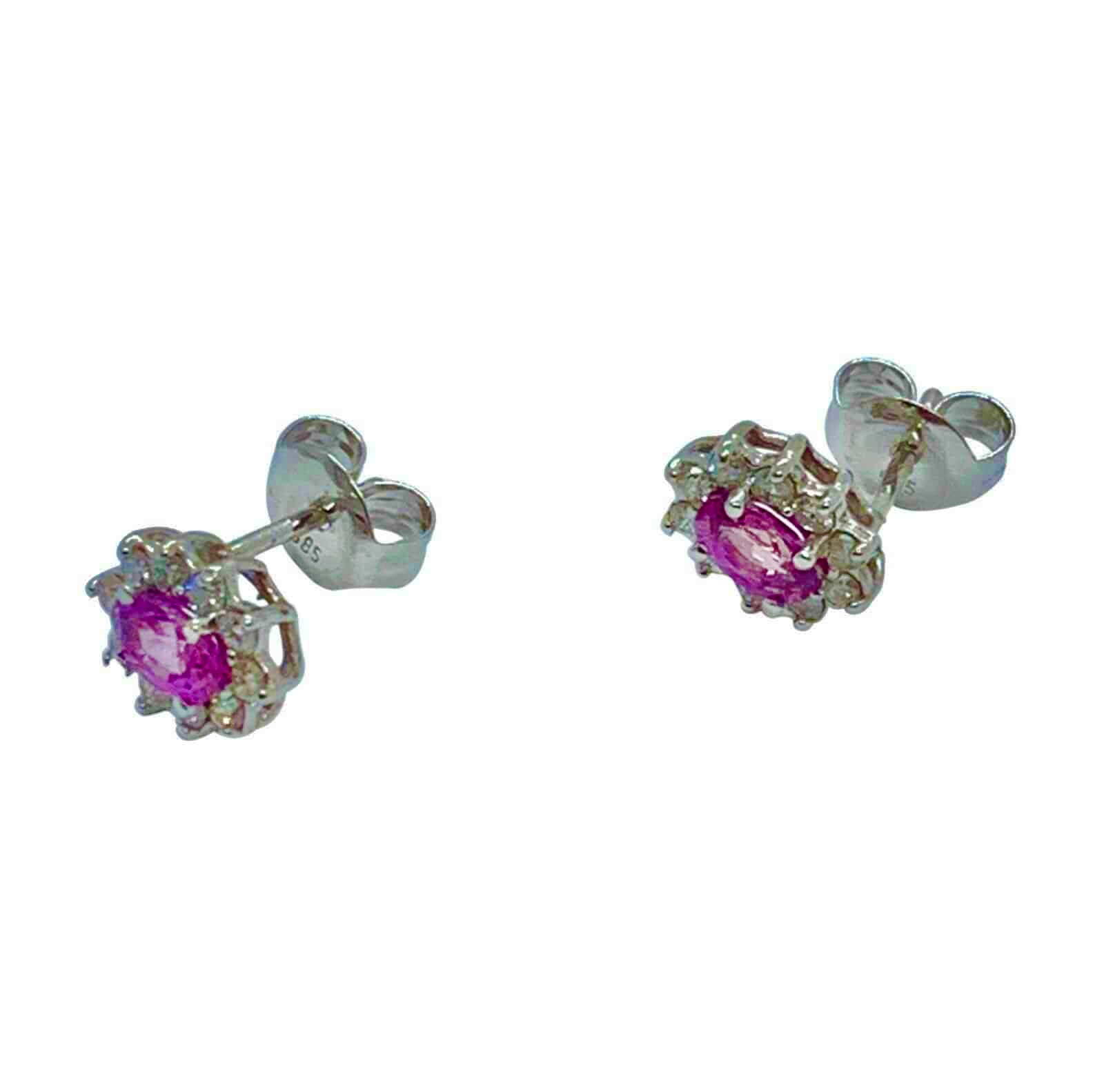 Diamond Sapphire Earrings 18k Gold Stud .90 CTW Certified $2,490 921516 - Certified Fine Jewelry