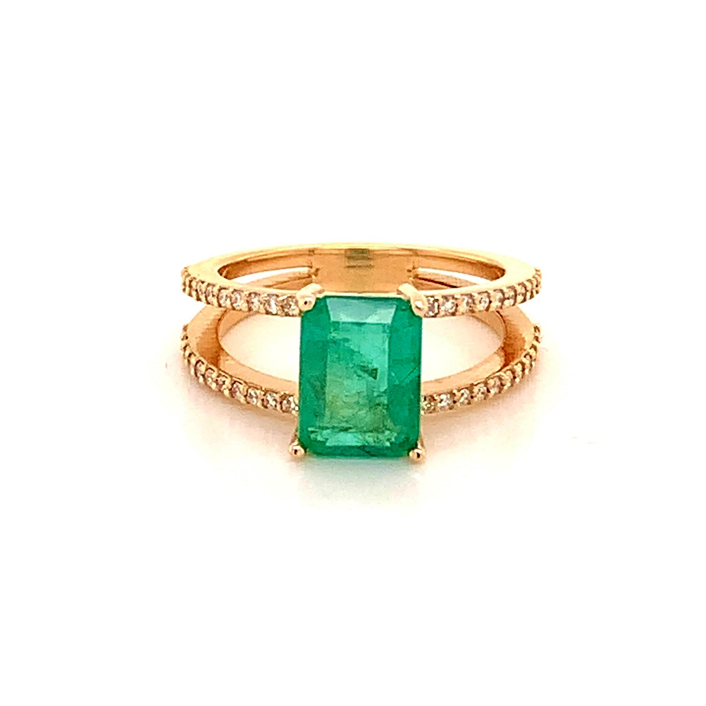 Natural Emerald Diamond Ring 14k Gold 2.32 TCW Size 7 Certified $5,950 111874