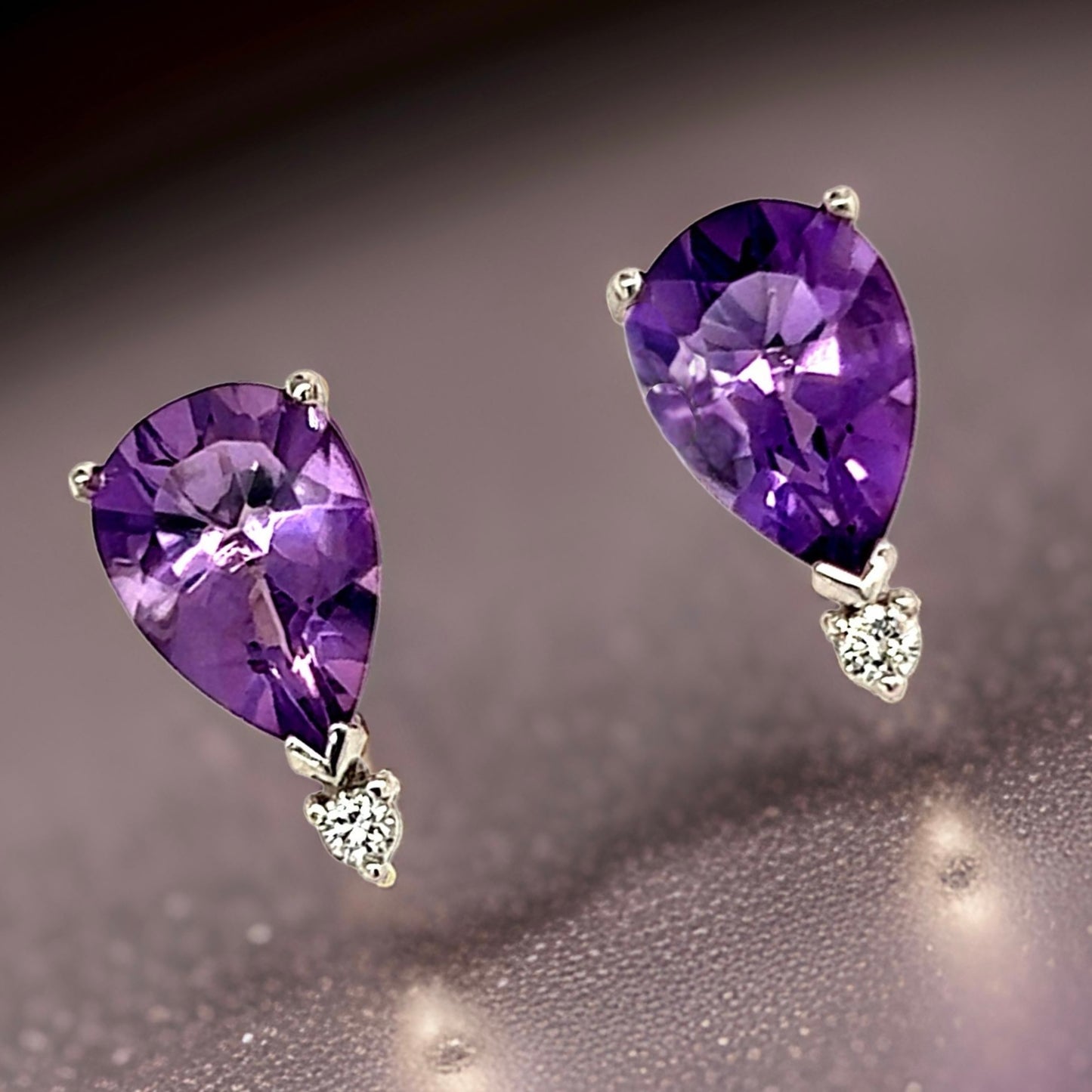 Natural Amethyst Diamond Earrings 14k Gold 3.71 TCW Certified $2,950 210754