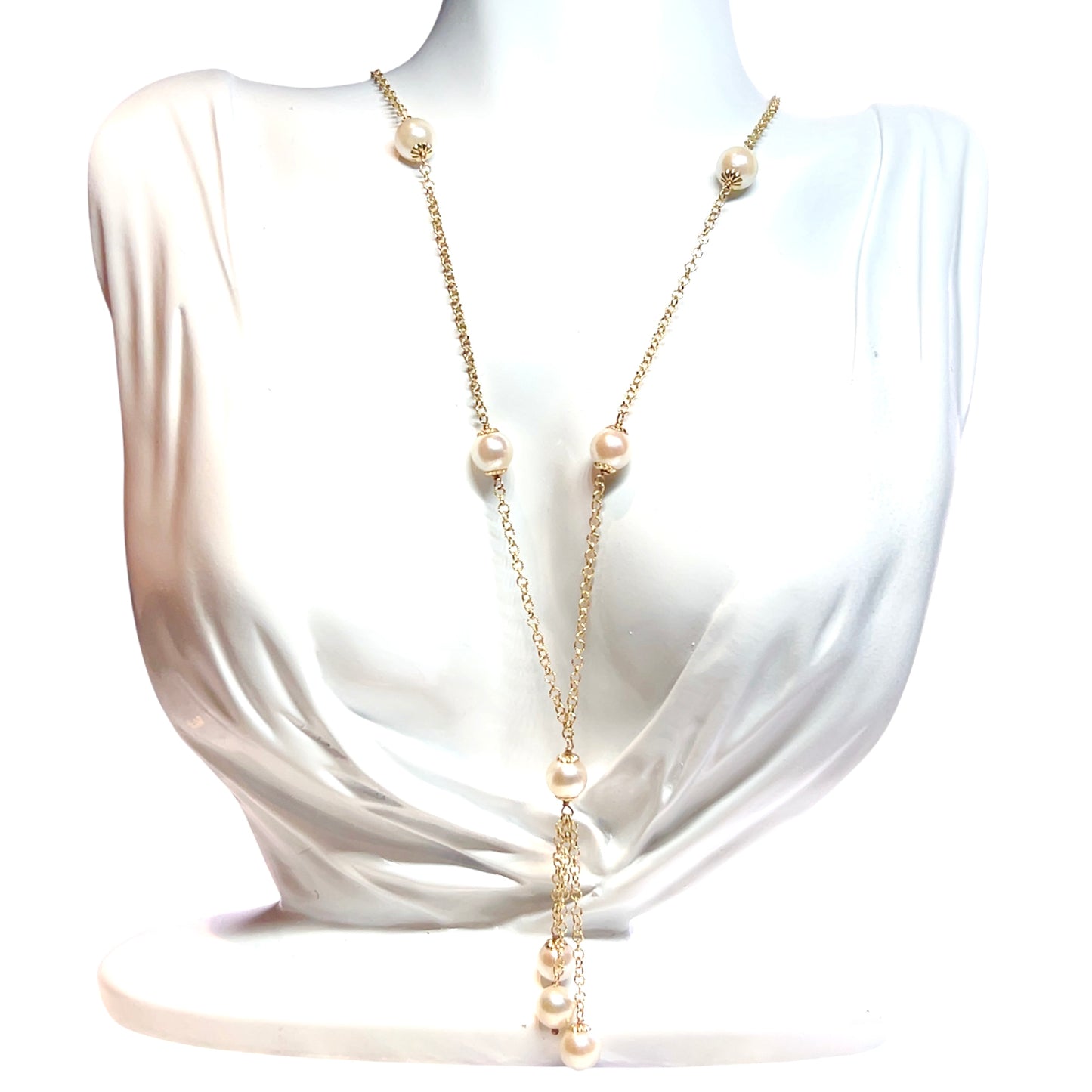 Akoya Pearl Necklace 14k Gold 8.5-8 mm 18" Women Certified $2,950 721470