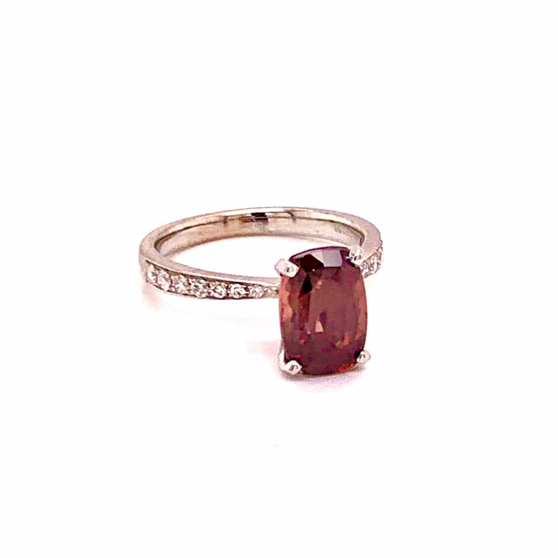 Diamond Tourmaline Rubellite Ring 6.75 18k Gold 4.01 tcw Women Certified $2,950 910746 - Certified Fine Jewelry