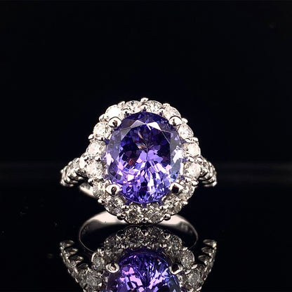 Tanzanite Diamond Ring 14 kt 5.30 TCW Certified $6,950 013306