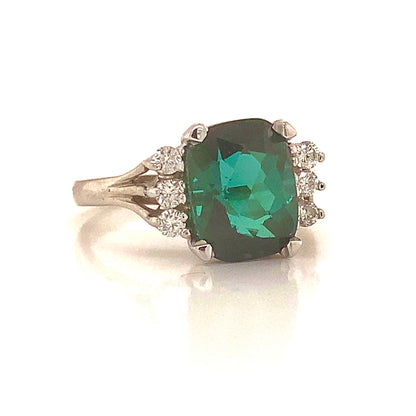 Natural Tourmaline Diamond Ring Size 6.5 14k Gold 3.80 TCW Certified $4,290 121153