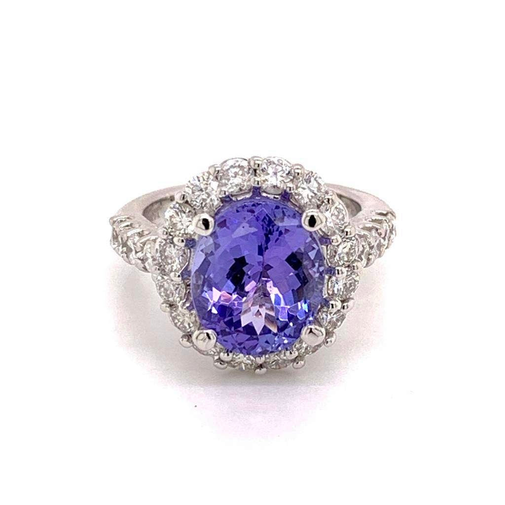 Tanzanite Diamond Ring 14 kt 5.30 TCW Certified $6,950 013306