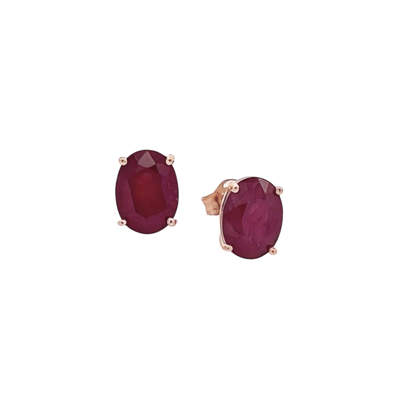 Natural Ruby Stud Earrings 14k White Gold 3.0 TCW Certified $1,390 311042