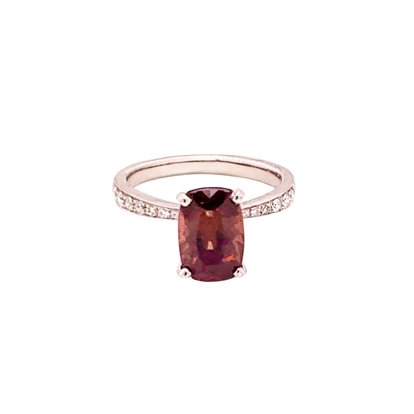 Diamond Tourmaline Rubellite Ring 6.75 18k Gold 4.01 tcw Women Certified $2,950 910746