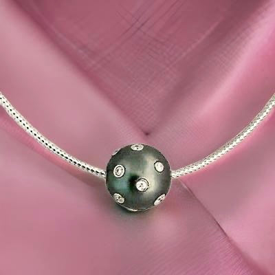 Diamond Tahitian South Sea Pearl Necklace 14k Gold Italy Certified $3950 920458