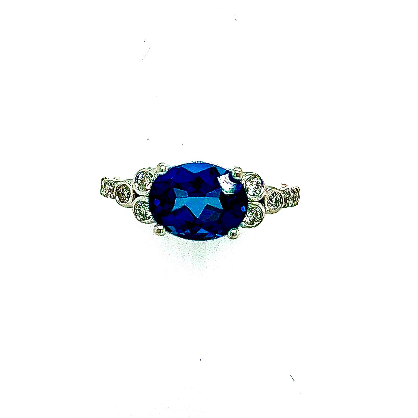 Natural Topaz Diamond Ring 6.5 14k W Gold 2.63 TCW Certified $3,490 219219