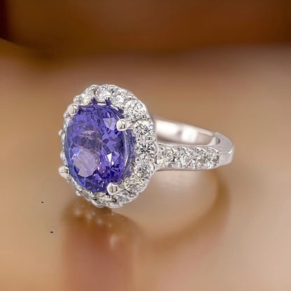 Tanzanite Diamond Ring 14 kt 5.30 TCW Certified $6,950 013306