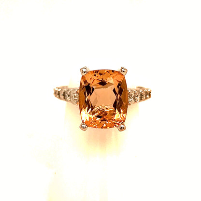 Natural Morganite Diamond Ring Size 6.25 14k Gold 5.26 TCW Certified $6,950 215089 - Certified Fine Jewelry