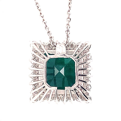 Diamond Emerald Necklace 18" Platinum 9.70 TCW GIA Certified $16,950 921902