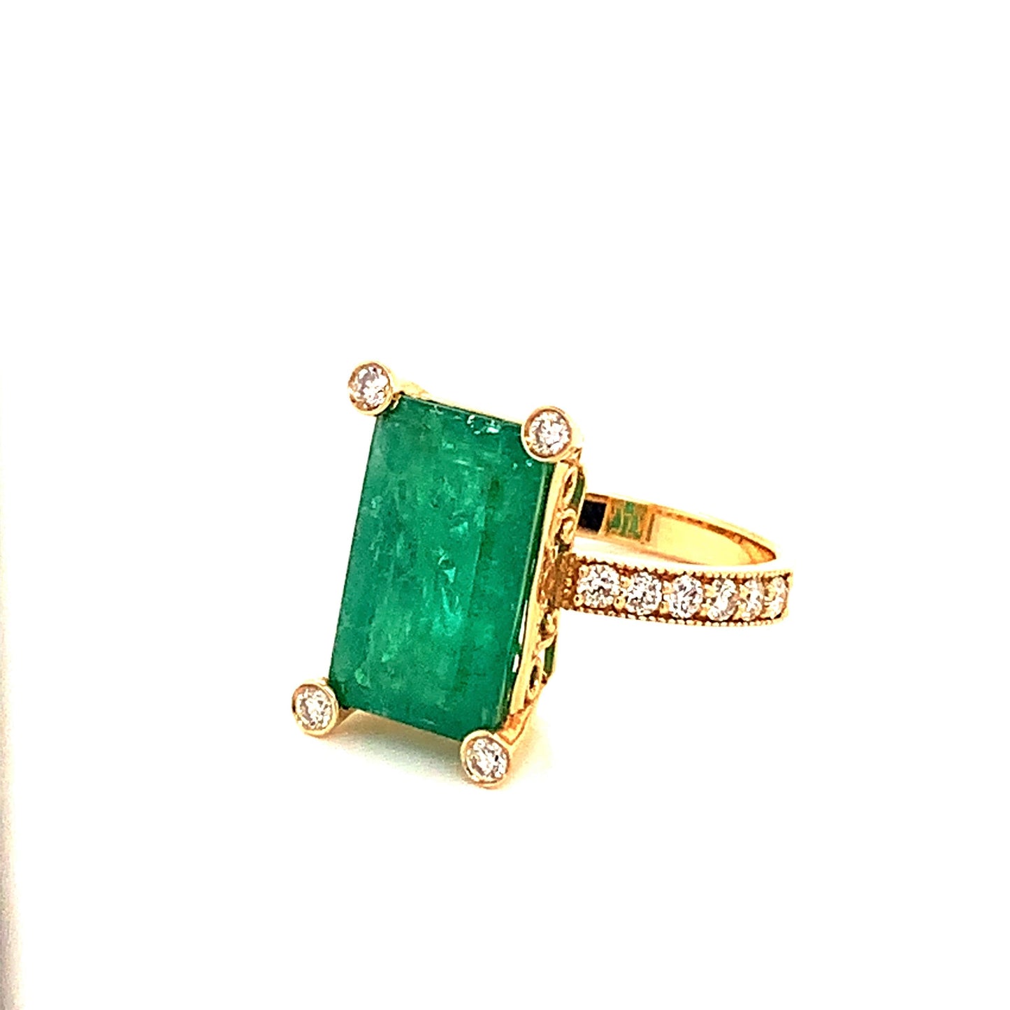 Natural Emerald Diamond Ring 14k Gold 4.37 TCW GIA Certified $6,950 111875