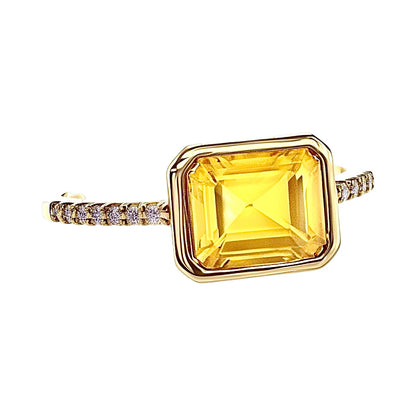 Natural Citrine Diamond Ring 6.5 14k Yellow Gold 2.45 TCW Certified $2,650 221295