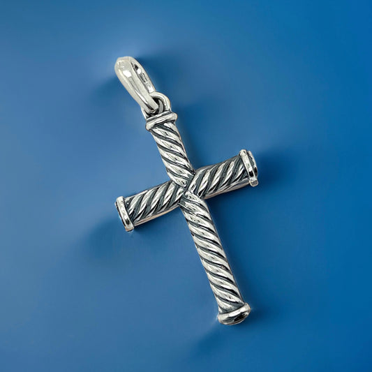 David Yurman Estate Unisex Cable Cross Sterling Silver DY540