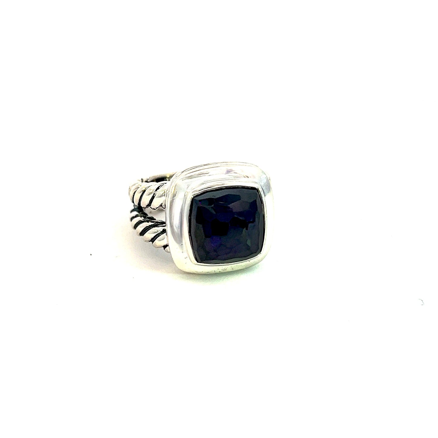 David Yurman Authentic Estate Black Onyx Albion Ring 9 Silver 11 mm DY519