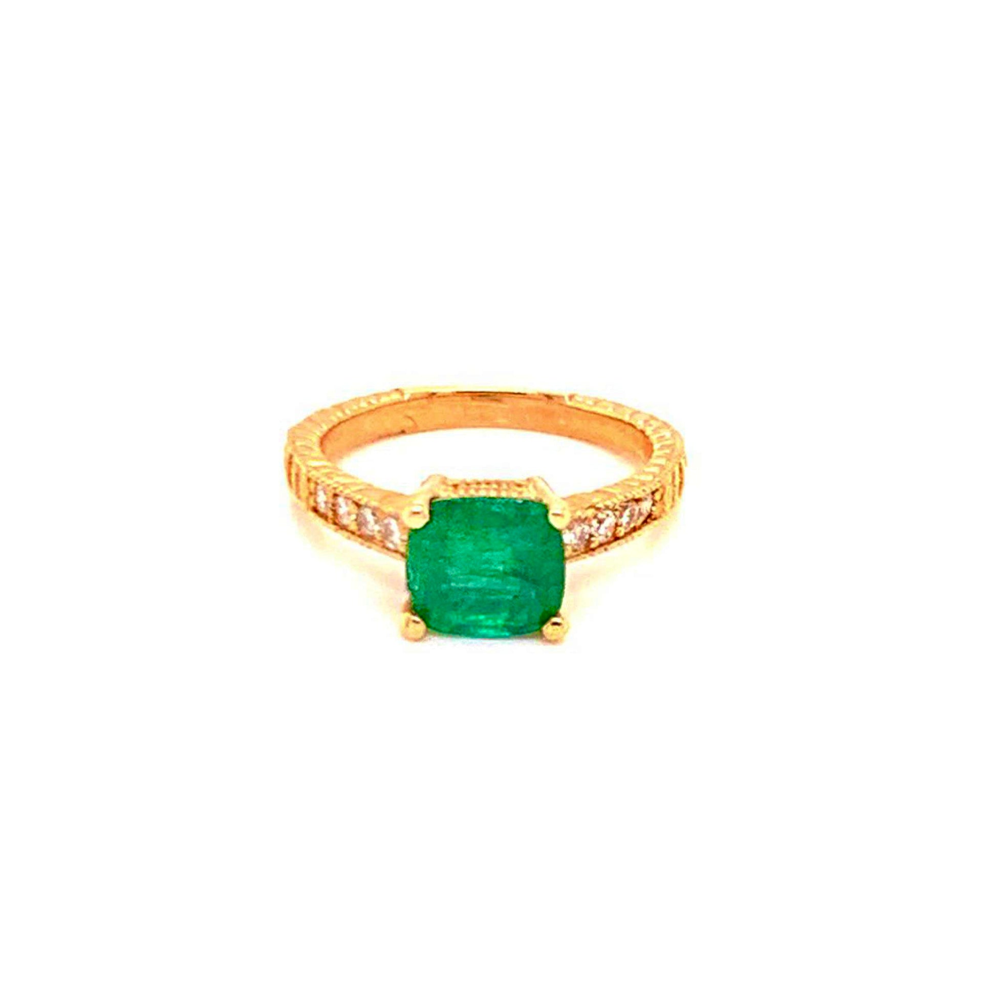 Diamond Emerald Ring 14k Gold 2.01 TCW Women Certified $3,950 914185 - Certified Fine Jewelry